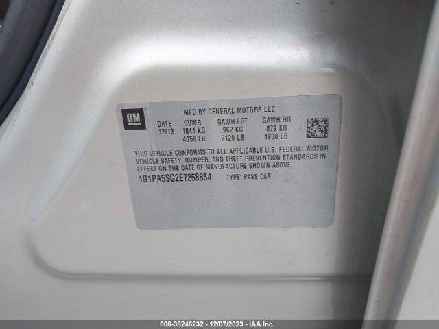 Chevrolet Cruze Ls Auto 2014 1G1PA5SG2E7258854 Image 9
