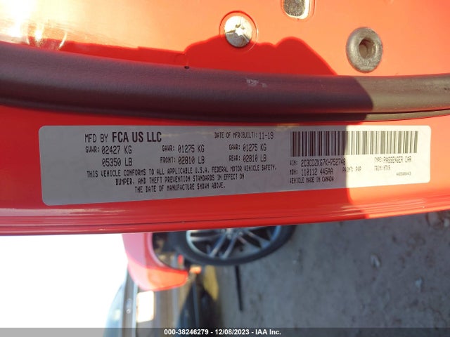 Dodge Challenger Gt Awd 2019 2C3CDZKG7KH752748 Image 9