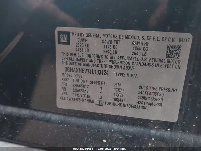 Chevrolet EQUINOX LS 2018 3GNAXHEV7JL103124 Image 9
