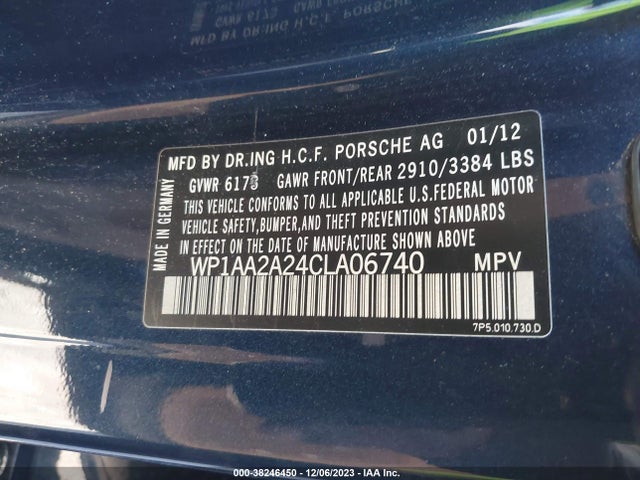 2012 PORSCHE CAYENNE WP1AA2A24CLA06740 Photo 8