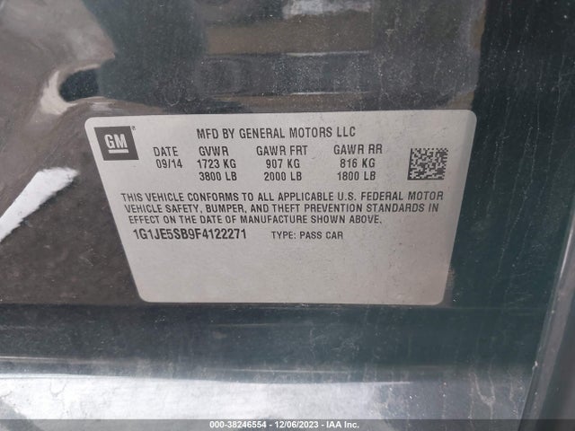Chevrolet Sonic Ltz Auto 2015 1G1JE5SB9F4122271 Image 9