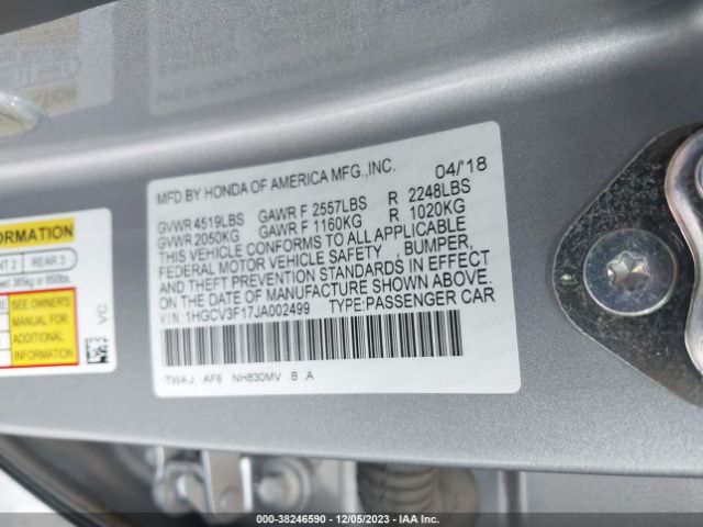 1HGCV3F17JA002499 Honda ACCORD HYBRID