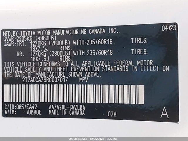 2T2ADCAZ9RC007017 Lexus NX 250