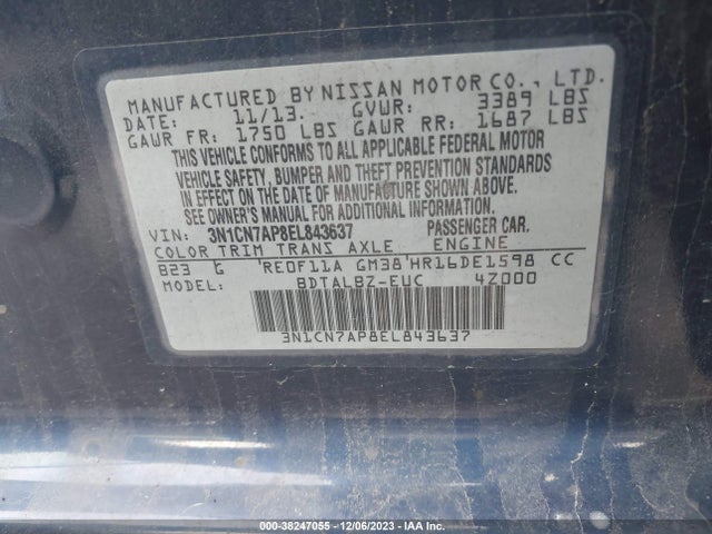 Nissan Versa 1.6 Sv 2014 3N1CN7AP8EL843637 Image 9