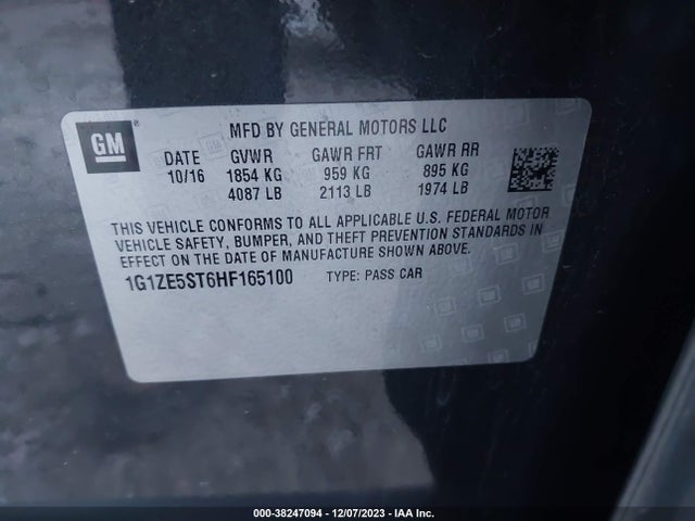 Chevrolet MALIBU 1LT 2017 1G1ZE5ST6HF165100 Image 9