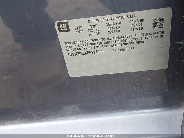 Chevrolet MALIBU 1LT 2014 1G11C5SLXEF221005 Image 9