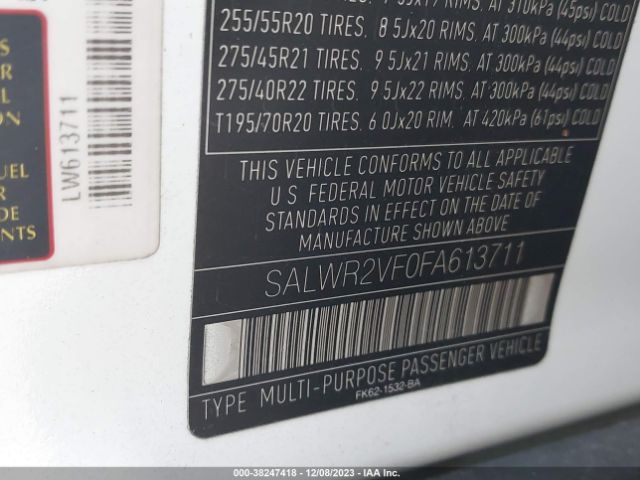SALWR2VFOFA613711 Land Rover Range Rover Sport 3.0l V6 Supercharged Hse