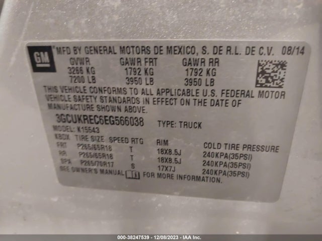 Chevrolet Silverado 1500 1lt 2014 3GCUKREC6EG566038 Image 9