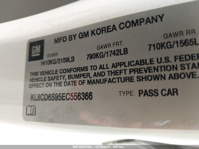 Chevrolet Spark 1lt Auto 2014 KL8CD6S95EC556366 Image 9
