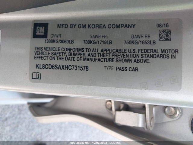 Chevrolet Spark 1lt Cvt 2017 KL8CD6SAXHC731578 Image 9