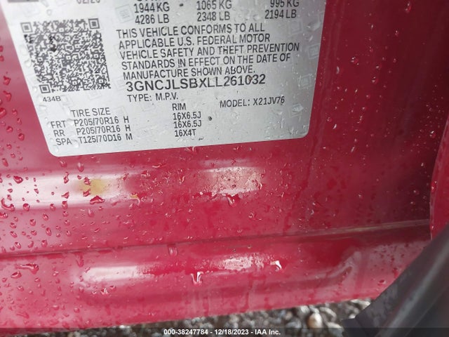 Chevrolet Trax Fwd Lt 2020 3GNCJLSBXLL261032 Image 9