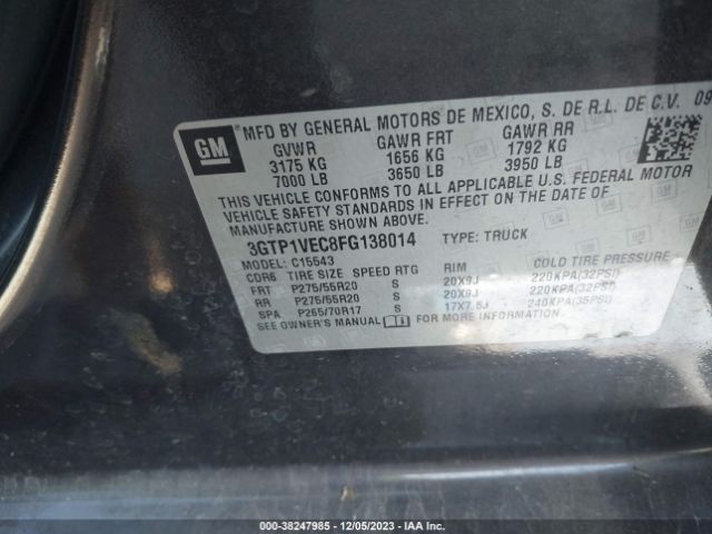 3GTP1VEC8FG138014 GMC Sierra 1500 Slt
