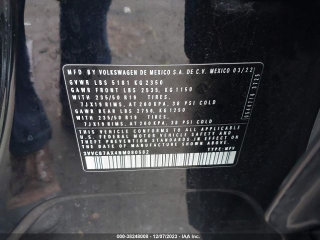 2022 VOLKSWAGEN TIGUAN 3VVCB7AX4NM080582 Photo 8