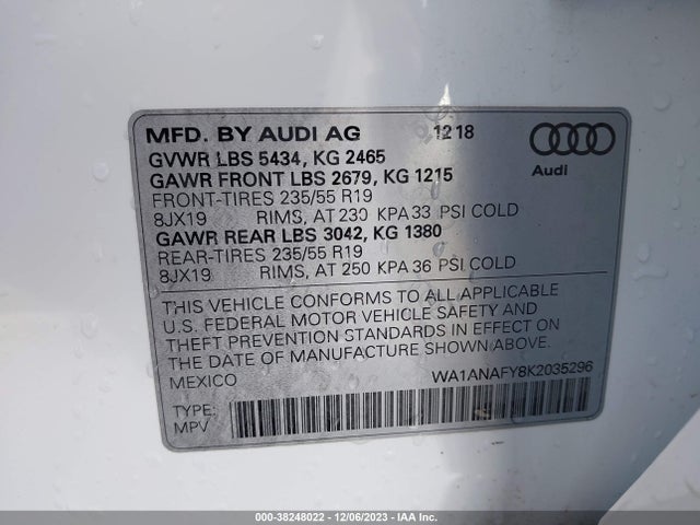 WA1ANAFY8K2035296 Audi Q5 45 Premium