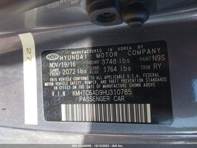 Hyundai Veloster 2017 KMHTC6AD9HU310785 Image 9