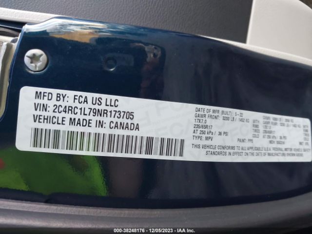 2C4RC1L79NR173705 Chrysler Pacifica Hybrid Touring L