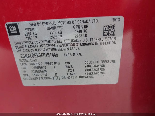 GMC Terrain Slt-1 2014 2GKALSEK6E6151445 Image 9