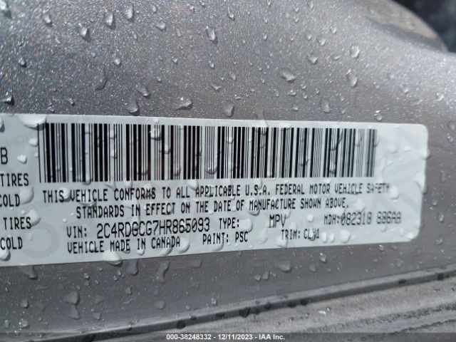 2C4RDGCG7HR865093 Dodge Grand Caravan Sxt