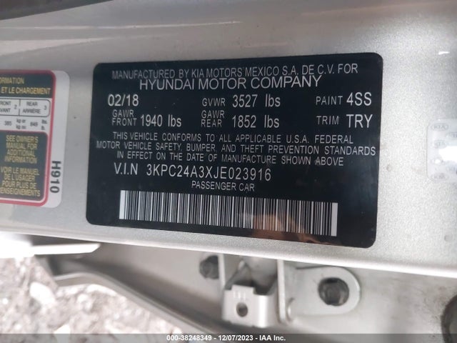 Hyundai ACCENT SE 2018 3KPC24A3XJE023916 Image 9