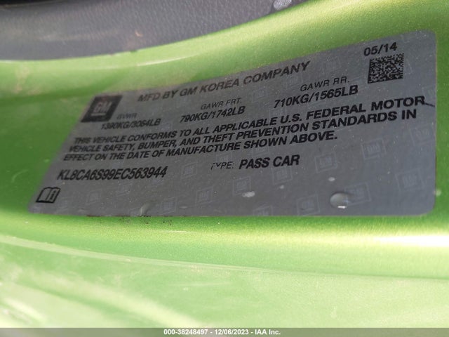 Chevrolet Spark Ls Manual 2014 KL8CA6S99EC563944 Image 9