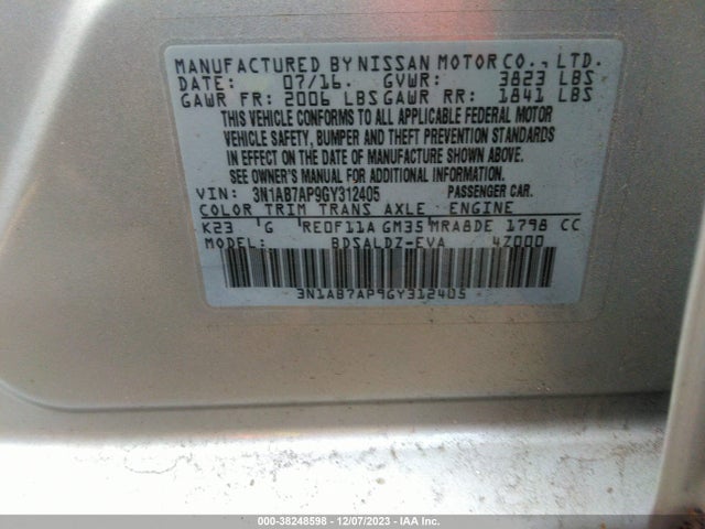 Nissan SENTRA SV 2016 3N1AB7AP9GY312405 Image 9