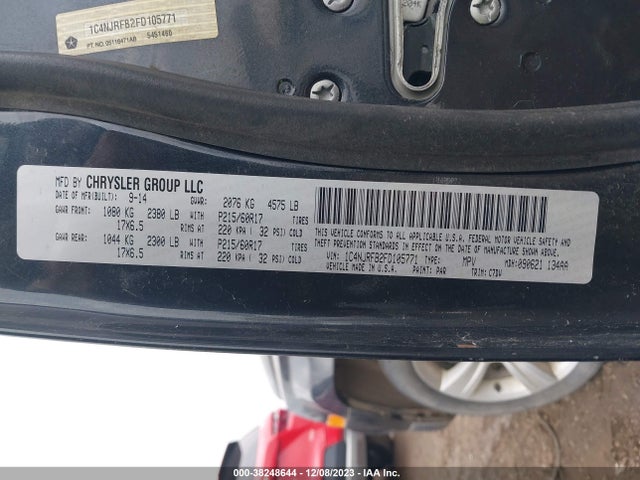 2015 JEEP PATRIOT LATITUDE VIN: 1C4NJRFB2FD105771