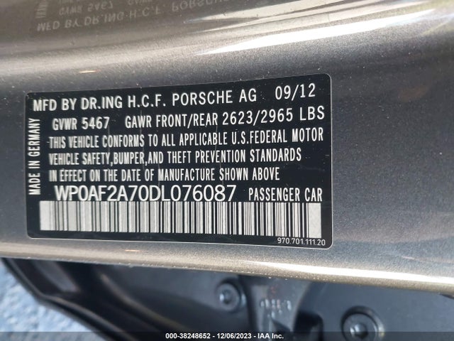 2013 PORSCHE PANAMERA WP0AF2A70DL076087 Photo 8