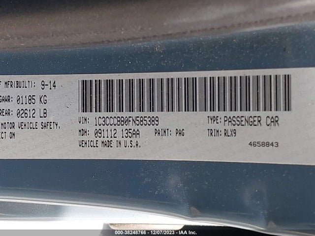 Chrysler 200 S 2015 1C3CCCBB0FN585389 Image 9