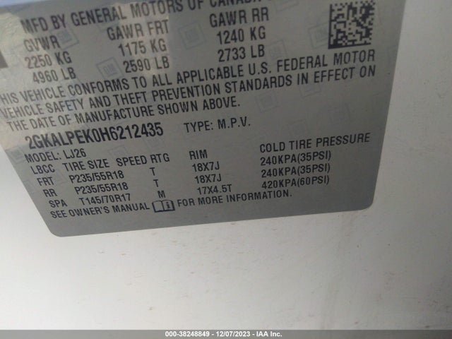 GMC Terrain Slt 2017 2GKALPEK0H6212435 Image 9