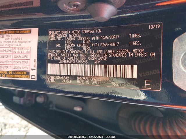 Toyota 4runner Sr5 Premium 2020 JTEBU5JR9L5758395 Image 9