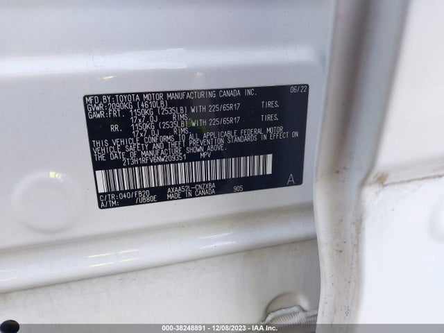Toyota RAV4 LE 2022 2T3H1RFV6NW209351 Image 9