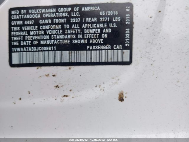 1VWAA7A3XJC039811 Volkswagen Passat 2.0t R-line/2.0t S