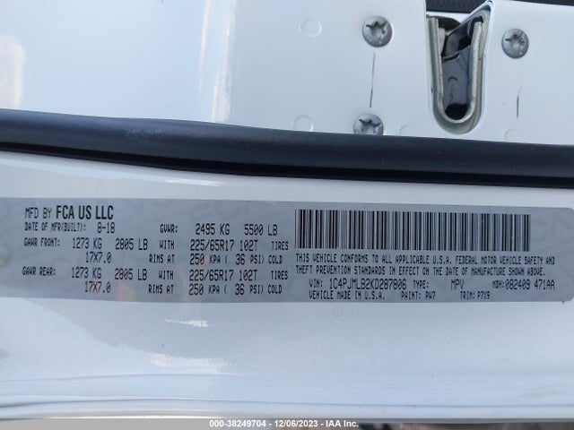 2019 JEEP CHEROKEE LATITUDE PLUS 4X4 VIN: 1C4PJMLB2KD287806