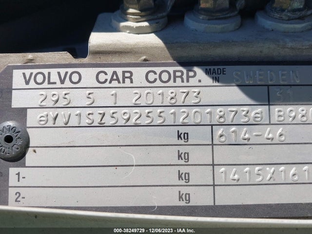 2005 VOLVO XC70 2.5T AWD VIN: YV1SZ592551201873