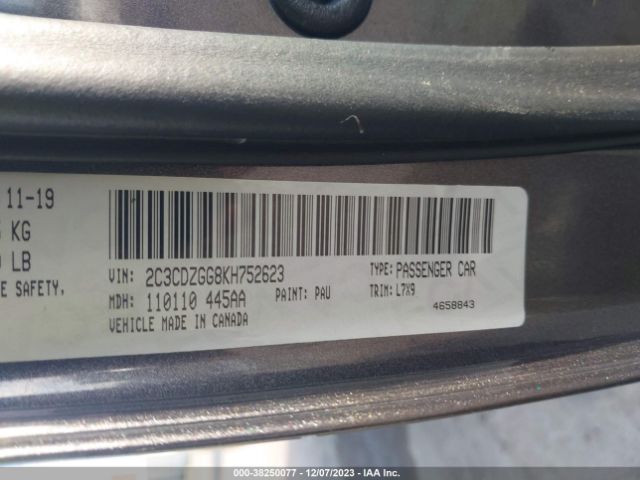 2019 DODGE CHALLENGER 2C3CDZGG8KH752623 Photo 8