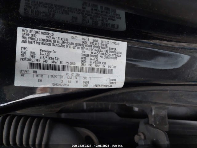 2013 FORD FOCUS SE VIN: 1FADP3K24DL375803