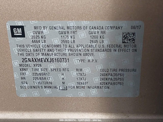 Chevrolet EQUINOX LS 2018 2GNAXHEVXJ6160731 Image 9