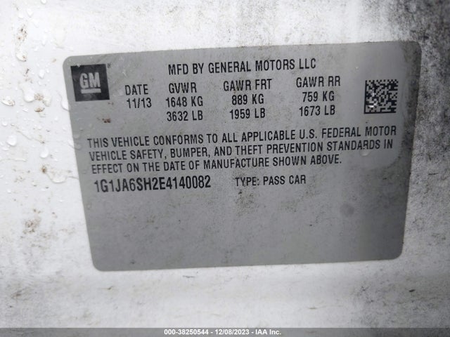 Chevrolet Sonic Ls Auto 2014 1G1JA6SH2E4140082 Image 9