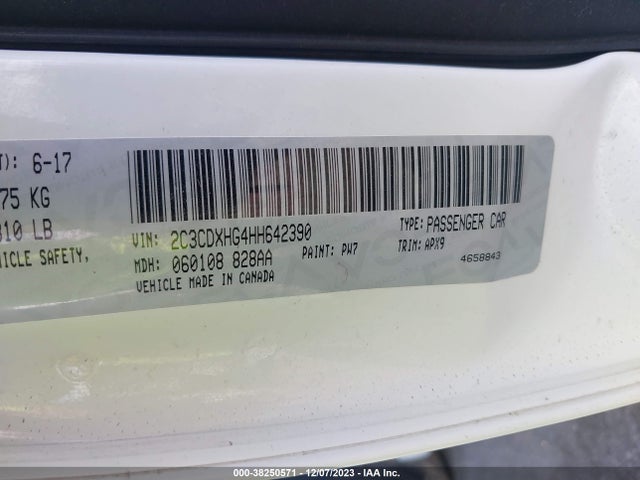 Dodge Charger Sxt Rwd 2017 2C3CDXHG4HH642390 Image 9