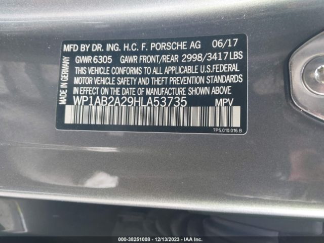 2017 PORSCHE CAYENNE WP1AB2A29HLA53735 Photo 8