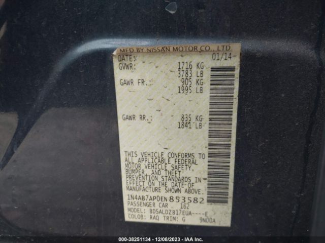 1N4AB7AP0EN853582 Nissan Sentra Fe+ S/fe+ Sv/s/sl/sr/sv