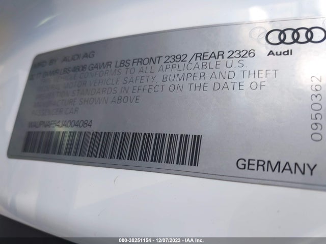 WAUPNAF54JA004084 Audi A5 2.0t Premium