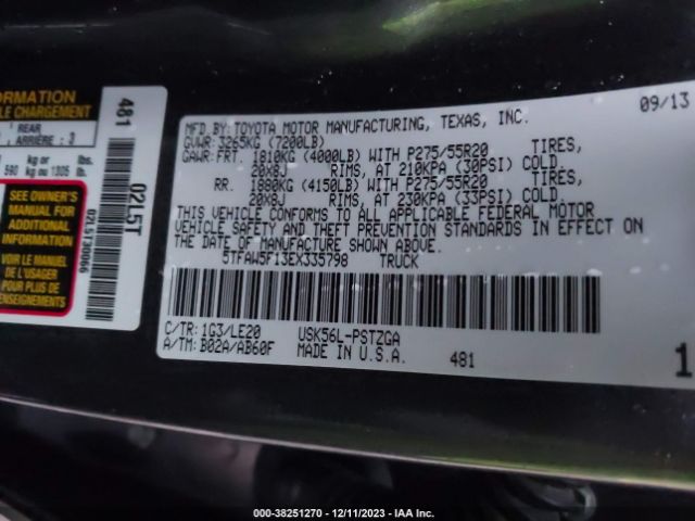 2014 TOYOTA TUNDRA 5TFAW5F13EX335798 Photo 8