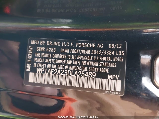 2013 PORSCHE CAYENNE WP1AF2A23DLA25489 Photo 8