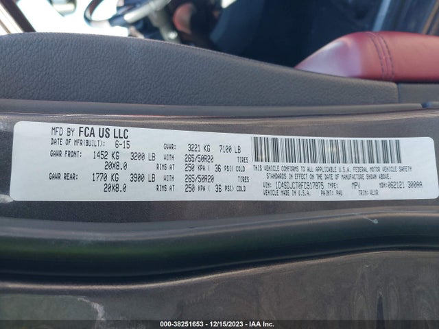 Dodge Durango R/t 2015 1C4SDJCT0FC917875 Image 9
