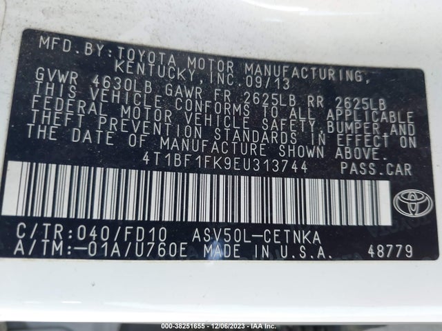 Toyota CAMRY LE 2014 4T1BF1FK9EU313744 Image 9