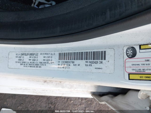 2012 CHRYSLER 200 LX VIN: 1C3CCBAB9CN317660