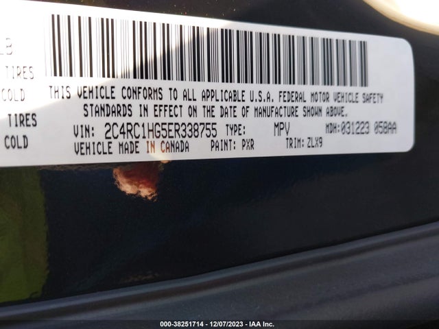 2C4RC1HG5ER338755 Chrysler Town & Country S