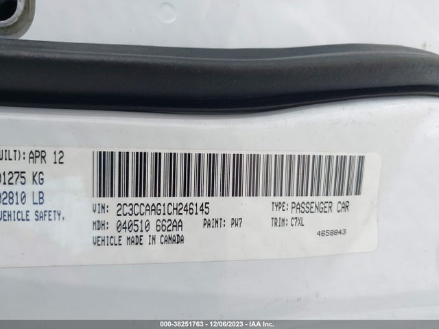 Aukcja sprzedaży 2012 Chrysler 300, vin: 2C3CCAAG1CH246145, numer aukcji: 38251763