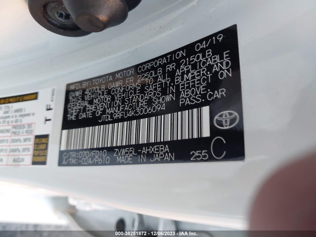 Toyota Prius Le 2019 JTDL9RFU4K3006094 Image 9